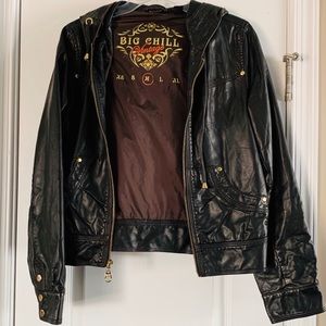 Big Chill Vintage Faux Brown Leather Jacket M